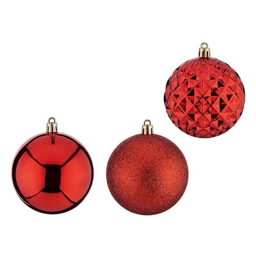 Christmas Bauble Ø 8 cm 3 Units Red PVC