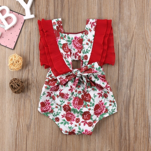 2018 Fashion Newborn Baby Girl Flower Bodysuit