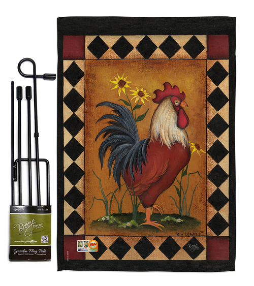Breeze Decor BD-FA-GS-110073-IP-BO-D-US13-SB 13 x 18.5 in. Rooster Nat