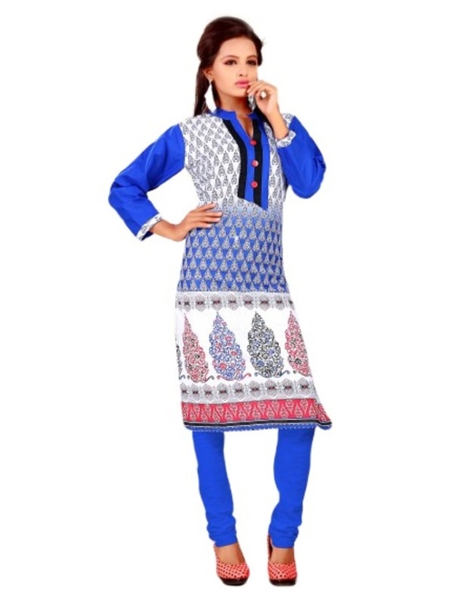 Blue & White Printed Casual Women’s Kurti