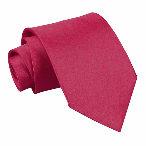 Plain Satin Classic Tie - Crimson Red