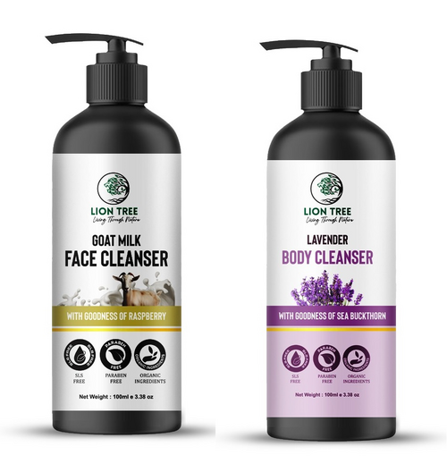 Goat Milk Face Wash and Lavender Body Wash 200ml Pack of 2