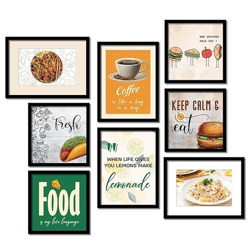 Restaurant Theme Painting - Food Quotes Wall Posters with Frame for