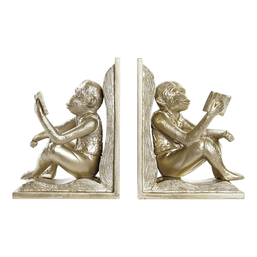 Bookend DKD Home Decor Champagne 13 x 12 x 17,5 cm Resin Colonial