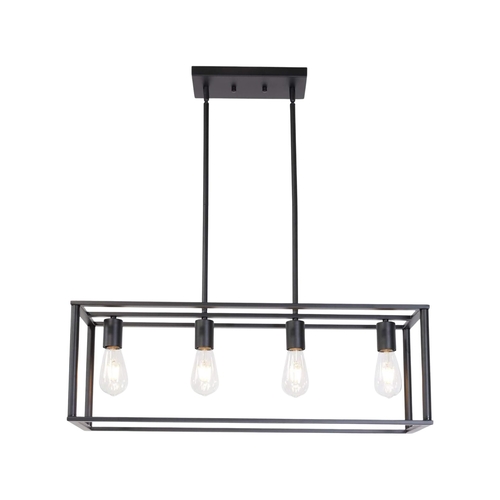 Pendant Lighting 4 Light Industrial Vintage Open Frame Rectangle