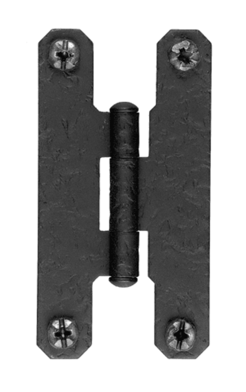 Acorn RH1BQ 3" Rough Iron Flush H Cabinet Hinges - Black