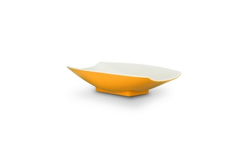 Bon Chef 53702-2ToneYellow 10.5 x 6.12 x 2.5 in. Melamine Curves Bowl 