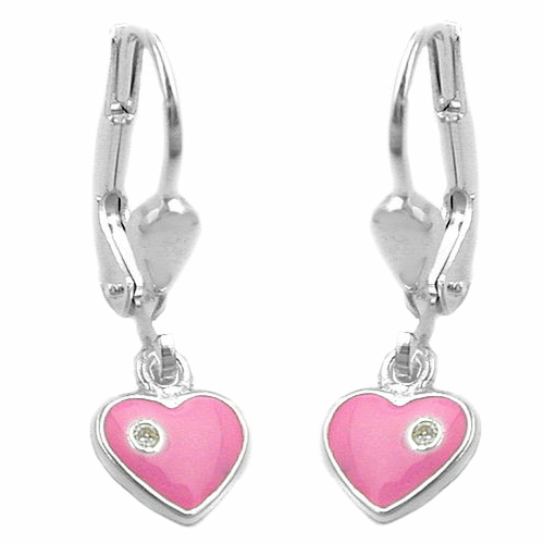 earrings leverback heart silver 925