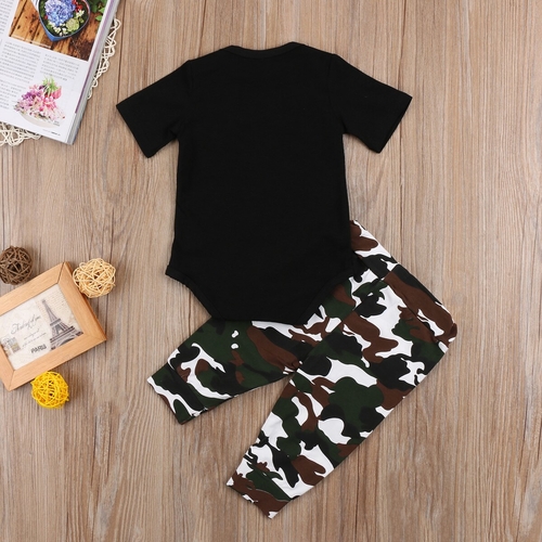 Newborn Baby Boys Cotton Bodysuit Tops Camo Long