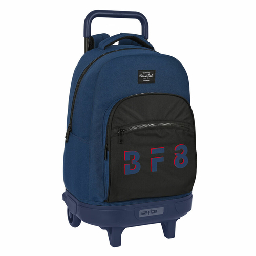 School Rucksack with Wheels BlackFit8 Urban Black Navy Blue (33 x 45 x