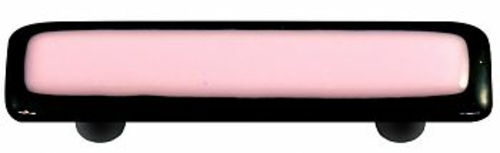 Hot Knobs HK5000-PB Black Border with Petal Pink Rectangle Glass Cabin