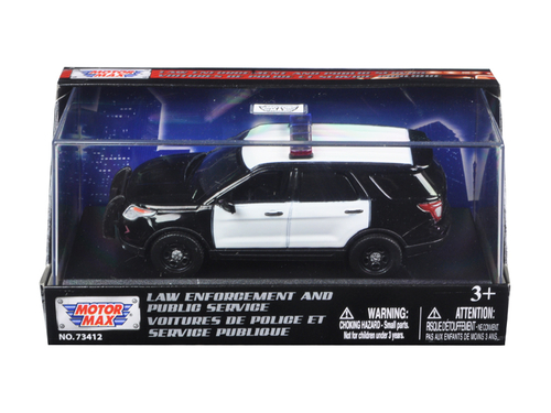 2015 Ford Police Interceptor Utility Plain Black and White 1/43