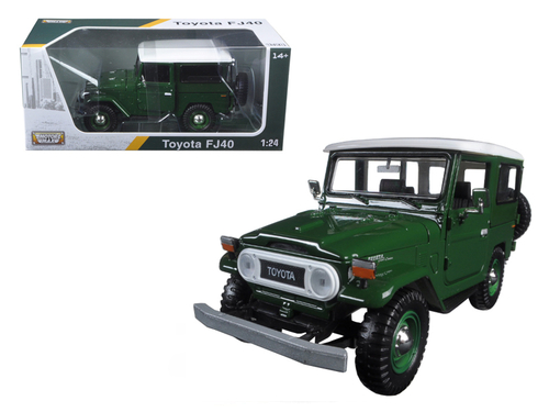 Toyota FJ40 Dark Green with White Top 1/24 Diecast Model Car by