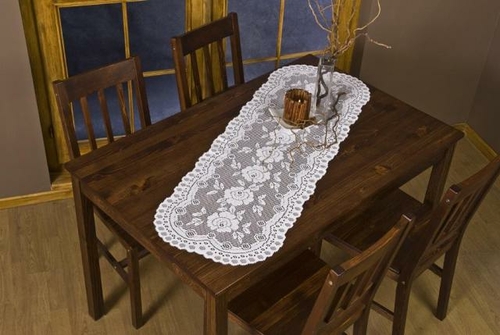 Tapestry Trading 6520W1672 16 x 72 in. European Lace Table Runner- Whi