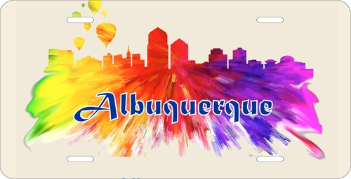 City Of Albuquerque 1 License Plate Watercolor Art