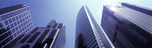 Panoramic Images PPI132902L Low angle view of skyscrapers  Chicago  Co