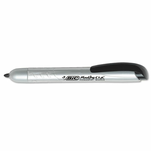 Bic PMR11-BK Mark-it Retractable Permanent Marker  Black  Dozen