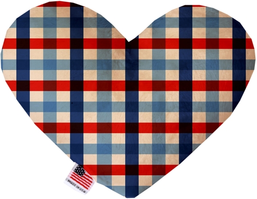 Mirage Pet 1136-SFTYHT6 Patriotic Plaid 6 in. Stuffing Free Heart Dog 