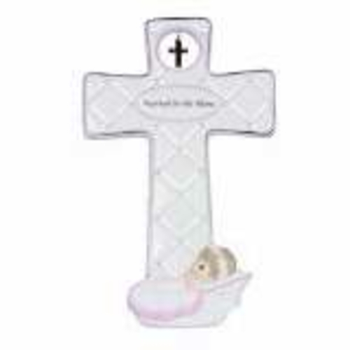 Precious Moments 121523 Cross Baptized In His Name With Easel Stand - 