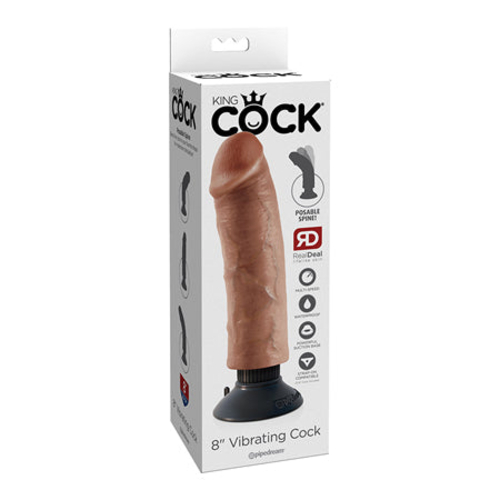 Pipedream King Cock 8 in. Vibrating Cock Poseable Dildo With Suction