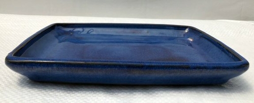 Blue Ceramic Humidity / Drip Tray -  Rectangle6.0" x 4.0" x .5"OD5.0"