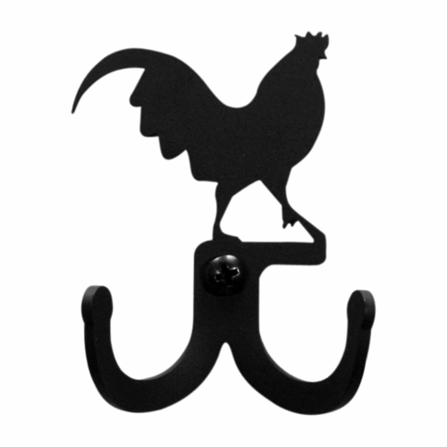 Wrought Iron Rooster Double Wall Hook