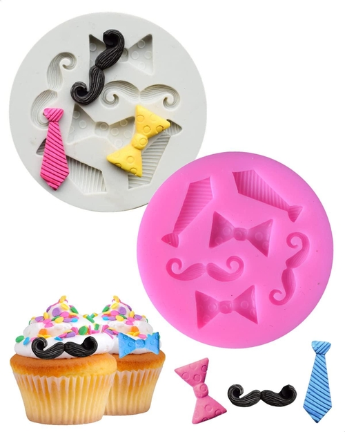 2Pcs Silicone Baking Molds Cute   Bow Tie Candy Mold Cake Pop Molds