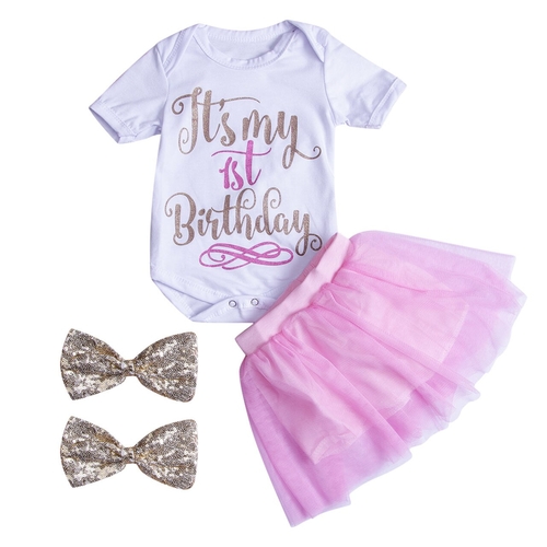 Cute Newborn Baby Girls Clothes Set Short Sleeve