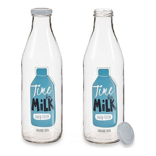 Bottle Time for Milk Transparent Metal Glass (1000 ml)