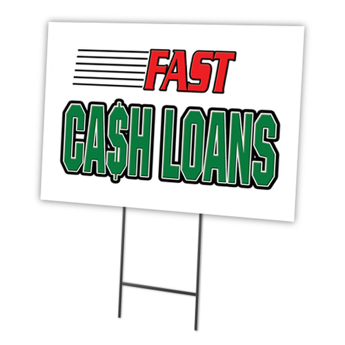 SignMission C-1824-DS-Fast Cash Loans 18 x 24 in. Fast Cash Loans Yard