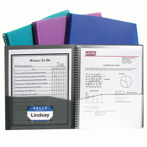 C-Line Products CLI33080BN 8 Pocket Spiral Bound Poly - Portfolio