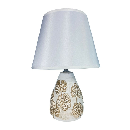 Desk lamp Versa Beige Flowers Ceramic Textile (24,5 x 37 x 12 cm)