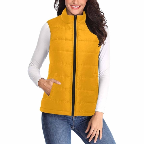 Womens Puffer Vest Jacket / Orange