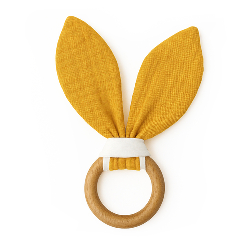 Organic Cotton Teething Ring - Honey