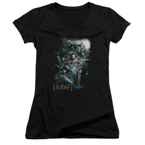 Trevco The Hobbit-Epic Adventure Junior V-Neck Tee- Black - XL