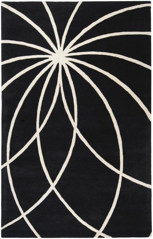 Surya FM7072-7696 Forum Rug- 100 Pct Wool- Hand Tufted- Black/White- 7