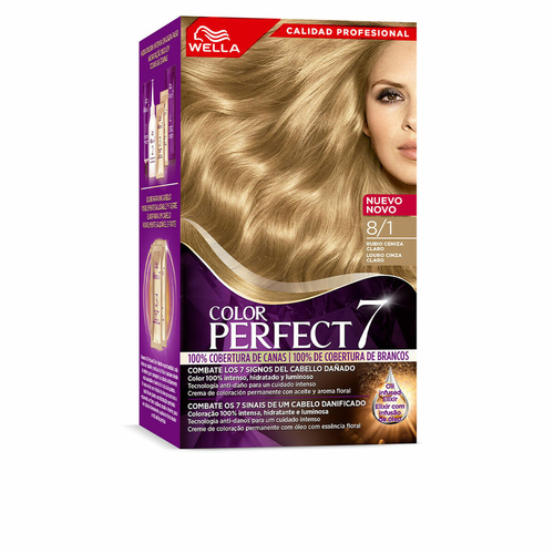 Permanent Dye Wella Color Perfect 7 Nº 8/1 Grey Hair 60 ml Light Ash