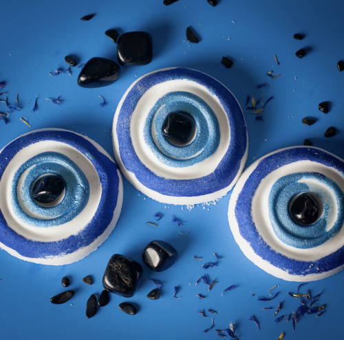 Obsidian Crystal Evil Eye Protection Bath Bomb