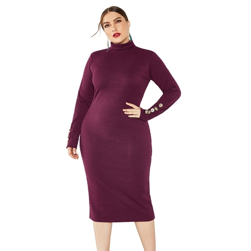  Autumn Winter Plus Size Women Bodycon Dress