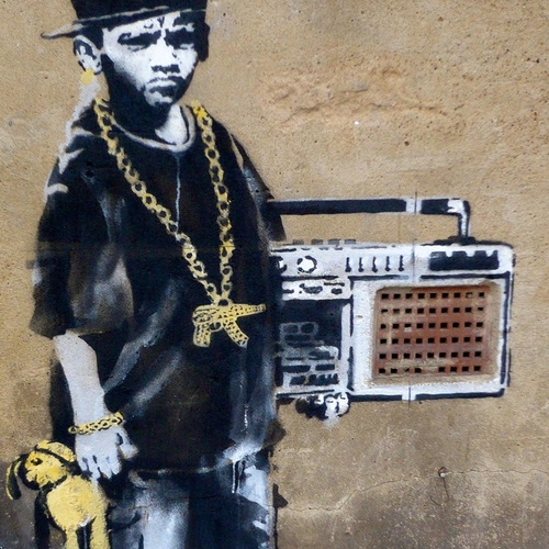 Banksy Gangster Boy with Ghetto Blaster Canvas Print or Poster