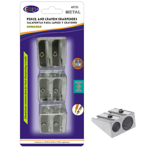 Metal Pencil Sharpeners - 3/Pack