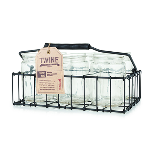 Twine 6406805 7 x 7 in. Black Silverware Caddy, Pack of 2