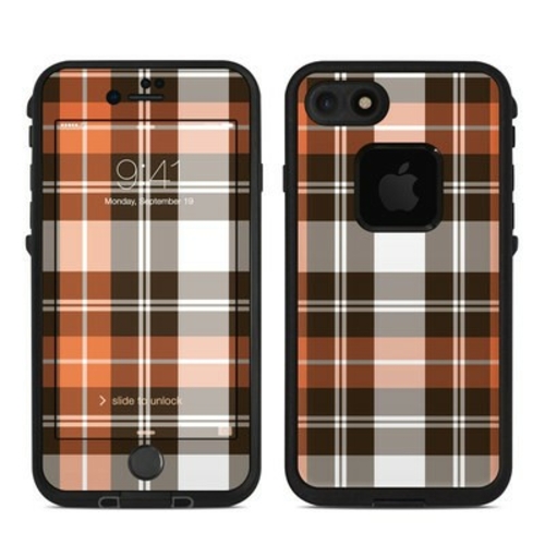 DecalGirl LFI7-PLAID-CPR Lifeproof iPhone 7 Fre Case Skin - Copper Pla