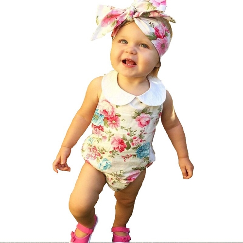 Babies Floral Bodysuits Infant Baby Girl Flower