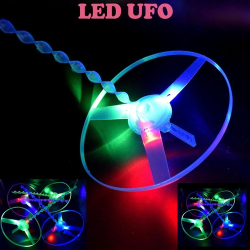 Funny Colorful Pull String Ufo Led Light Up Flying
