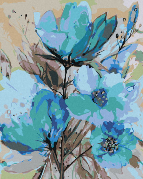 Paint by Numbers - ABSTRACTION OF BLUE FLOWERS II