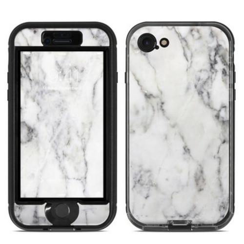 DecalGirl LCN7-WHT-MARBLE Lifeproof iPhone 7 Nuud Case Skin - White Ma