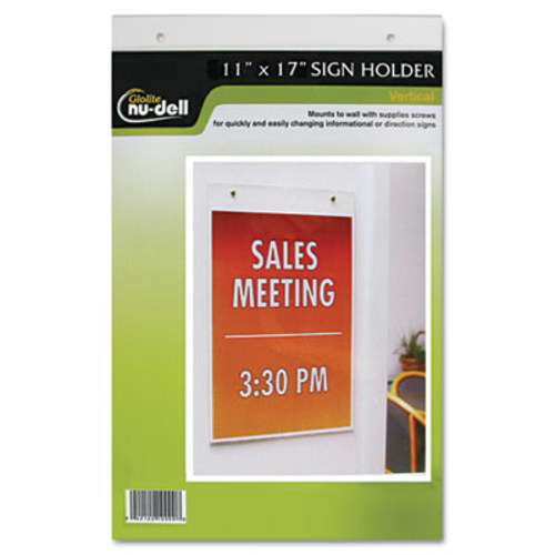 Nu-Dell 38017Z Clear Plastic Sign Holder  Wall Mount  11 x 17