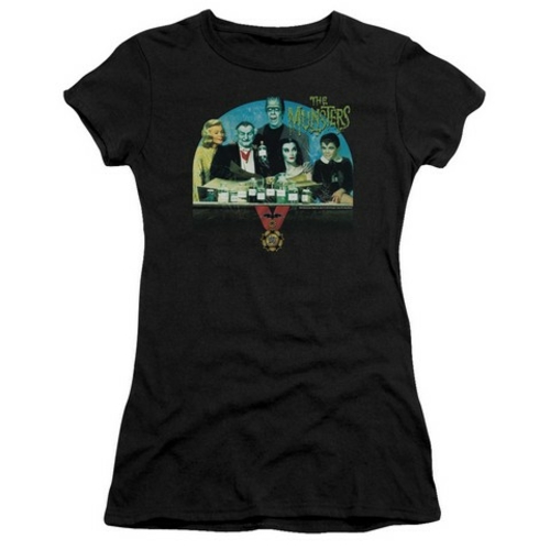 Trevco Munsters-50 Year Potion Short Sleeve Junior Sheer Tee, Blac
