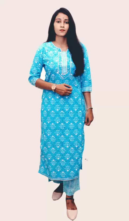 Women Pure Cotton Kurta Pant Set